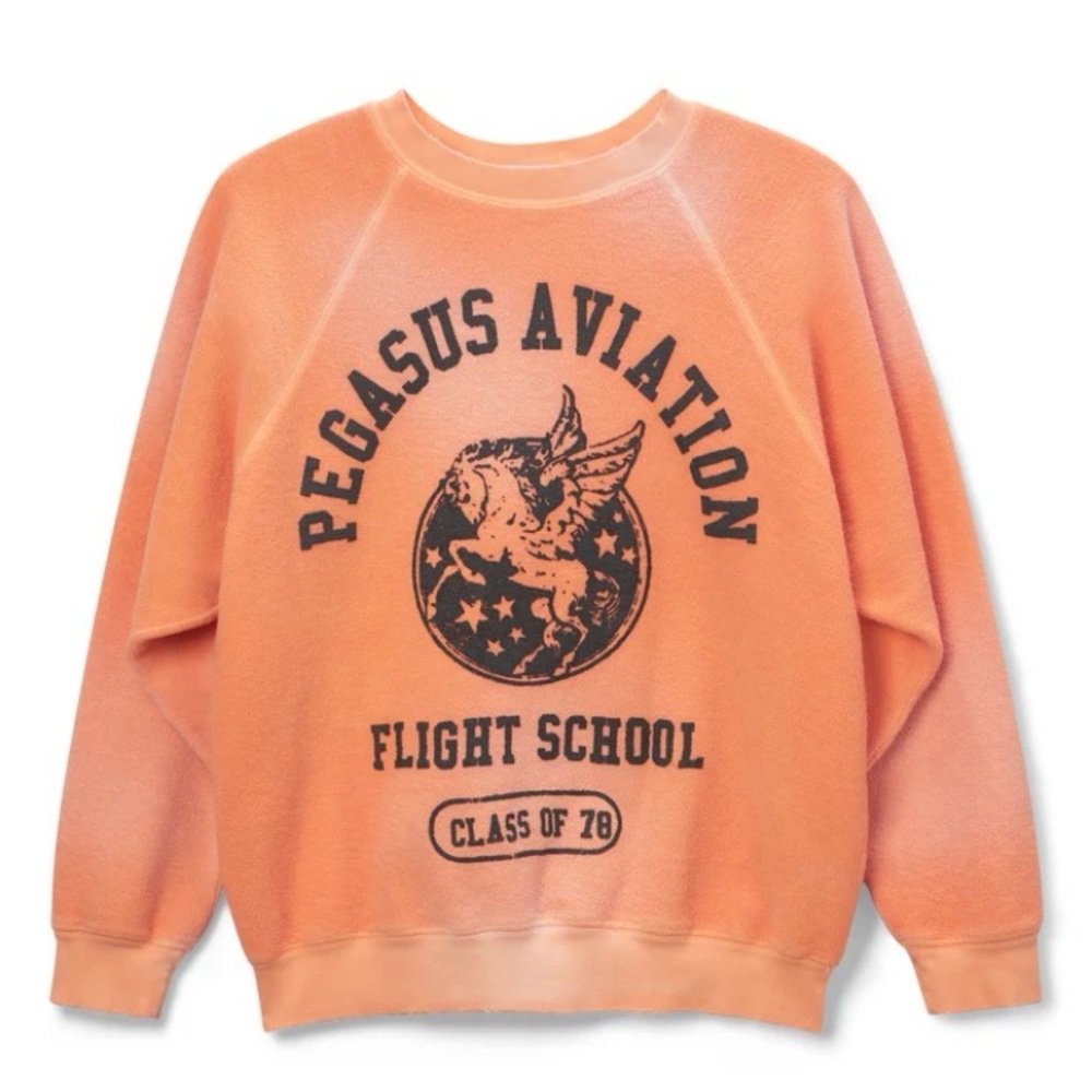 DAYDREAMER LA – Pegasus Aviation Reverse Raglan Crew (Sun-faded Peach)